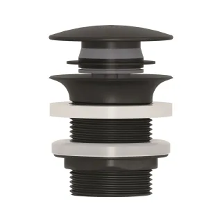 KLUDI Waschtisch- und Bidet-Siphon Schaftventil mit Ablaufkappe G1 1/4 mattschwarz 1042839-00