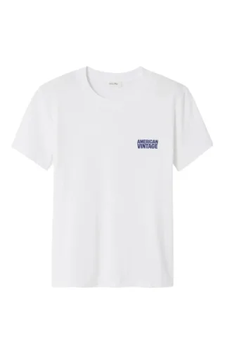 American Vintage - T-Shirt mit Logo-Print weiß - Gr. - M