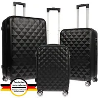 Weissmantel Kofferset Koffer 3er Set Kofferset Hartschalenkoffer Koffer Set Handgepäck, (4 Leichtlauf-Rollen, 360° Leichtlaufrollen, Koffer Set, Tolley Set Koffer set 3 teilig, Kofferset XL Bordgepäck), Suitcase 3 teilig Rollkoffer Hartschalenkoffer 