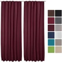 Beautissu Vorhang 2er Set Thermovorhang Gardine Bordeaux Amelie TK, 140x245cm, Vorhang isolierend Kälte- & Hitzeschutz Universalband Verdunkelnd