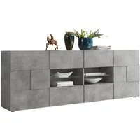 Home affaire Sideboard Dama Breite 241, Kommode 2 Türen u. 4 Schubkästen, Anrichte, Front in 3D-Optik, viel Stauraum, verschiedene Farben