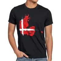 style3 T-Shirt Flagge Dänemark Fußball Sport Denmark WM EM Fahne