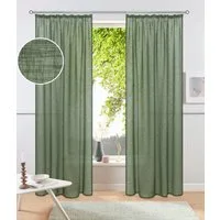 OTTO home Gardine Fiete (1 St), Kräuselband, halbtransparent, Leinen Optik, Sichtschutz, halbtransparent, einfarbig, Leinenoptik