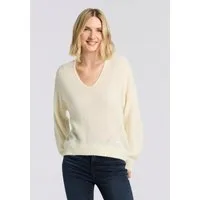 BOSS ORANGE Strickpullover Foletta Premium Damenmode V-Ausschnitt, Ajouré-Details