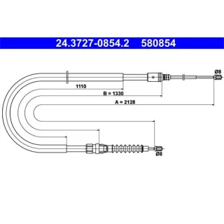 ATE Handbremsseil hinten Peugeot 308