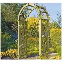 Gartenpirat Pergola aus Holz mit Rundbogen 119x58x240 cm Rosenbogen mit Rankgitter