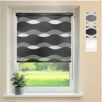 Doppelrollo Klemmfix "Wave" Duo-Rollo ohne Bohren, DomDeco, Klemm- oder Schraubmontage, Klemmbar, Kettenzug, ohne Bohren, Sicht- und Blendschutz
