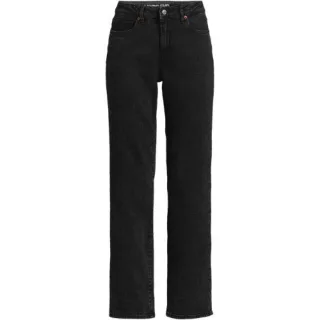 Soft Denim Boyfriend-Jeans Mid Waist, Damen,  Schwarz, Elasthan/Baumwoll-Mischung, by Lands' End