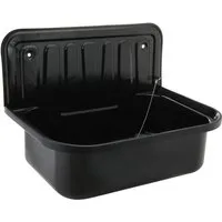 Tuganna Waschbecken Ausgussbecken schwarz, Ausgussbecken aus Stahl, schwarz, für Garten, Keller, Waschküche