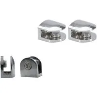 HOOZ Wandregalhalter 2er Set Regalhalter Chrom für Glas & Holzeinlagen, Set 2-tlg., für Regalböden zwischen 6 und 8 mm