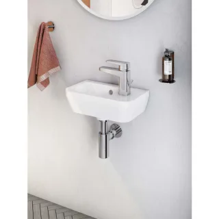 VitrA Integra Handwaschbecken 7091L003-0029 37x22cm, weiß, Becken links, Hahnlochbank rechts, Überlauf, 1 Hahnloch