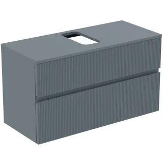 Ideal Standard Waschtischunterschrank Finesse Ausschnitt r/l 1002x440x558mm 2 Auszüge Aschblau matt, E3478UQ