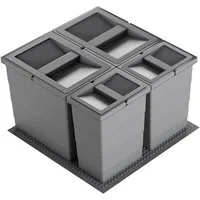 Hailo Einbaumülleimer Hailo Abfallsammler 3301644 Allegro 295 Einsatz 2x 8+ 2x18L Dunkelgrau