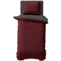 One Home Bettwäsche Doubleface, Satin, 2 teilig, Uni Wende, kühlend weich Sommer, Normalgröße