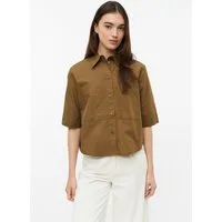 s.Oliver Kurzarmbluse Bluse Baumwollbluse im Boxy Fit
