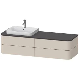 Duravit Happy D.2 Plus Konsolenwaschtischunterbau wandhängend Taupe Supermatt 1600x550x408 mm - HP49 HP4973L8383