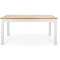 Newroom Esstisch Wildeiche 215 cm, ausziehbar 160-215 cm inkl. Tischplatte Weiß Wildeiche Vintage