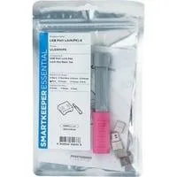 ESSENTIAL USB-A Port Lock (UL03) + Lock Key Basic (U03), Einsteckschloss Farbcode Pink, 6 Stück + 1 Schlüssel