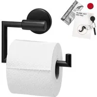 bremermann Toilettenpapierhalter Bad-Serie PIAZZA BLACK - inkl. Klebeset, schwarz