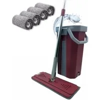 Venteo Wischmopp Balai Clean & Dry Mop Bodenwischer-Set, (Spar-Set), selbstreinigendes Wischsystem, Doppelkammereimer, 2,7 Liter