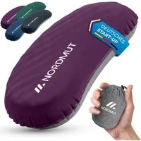 Nordmut Reisekissen aufblasbar & ergonomisch für Camping & Outdoor, kompakt & ultraleicht, Spar-Set, 1-tlg., Nordmut Rago + Kompressionsbeutel, Trekking, Schlafkissen für Nacht, waschbarer Bezug, Kompressionsbeutel