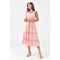 WOMAN VISION Midikleid Midikleid mit V-Ausschnitt und Trägern