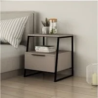 Decortie Nachttisch Pal mit Schubladen Kommode 45 x 40 x 50 cm (1 Kommode), Moderner Nachttisch,Kommode 45 x 40 x 50 cm