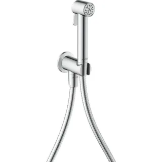 hansgrohe AXOR Bidette Showers Bidette Duschkopf 29240000 1 Strahlart rund für Kaltwasser mit Duschkopfhalterung und Duschschlauch 1,25 m, Chrom
