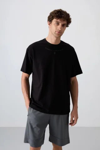 Übergröße Bedrucktes Rundhals-T-Shirt