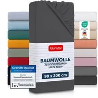 Blumtal Spannbettlaken Blumtal Basics 100% Baumwolle, Baumwolle, Gummizug: Rundum, (2 Stück), Jersey Bettlaken - atmungsaktiv, strapazierfähig und faltenfrei
