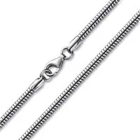 Materia Schlangenkette Damen Herren Halskette 3mm K28, aus 925 Sterling Silber, rhodiniert