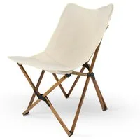 deluxe4home Klappstuhl Campingstuhl in Creme I Faltbarer Stuhl Aluminium I Faltstuhl, inkl. Tragetasche