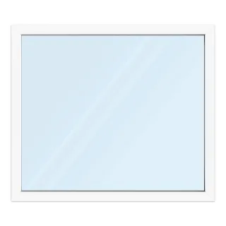 Fenster 150x130 cm, Kunststoff Profil aluplast IDEAL® 4000, Weiß, 1500x1300 mm, einteilig festverglast, 2-fach Verglasung, individuell konfigurieren