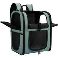 LuxusKollektion Tiertransporttasche Haustierrucksack Hund Katzen Netz Rückenstütze 2bis15kg Blau