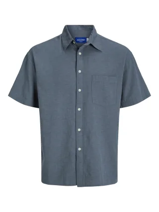 JACK&JONES - JORALMERIA STRUCTURE SHIRT SS stormy weather - Gr. - S