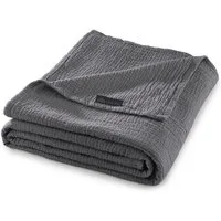 Wolldecke Set Musselin 150x200 Design Anthrazit, pure hug, Sommer Geschenke Idee Frauen Männer weich sale Reißverschluss Partner