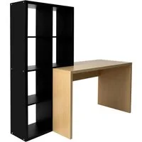 OTTO home Regal-Schreibtisch Triest, Computertisch mit Raumtrenner, Breite 156 cm, Regalelement flexibel montierbar, 6 Fächer, Tischbreite 120 cm