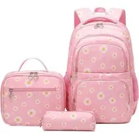 feinlux Schulrucksack Mädchen Teenager Damen Schultasche (Set, Teenager Schultasche), Abrieb- und Reißfestigkeit, Großes Fassungsvermögen, Tragbar