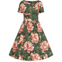 Hearts & Roses London A-Linien-Kleid Norah Floral Retro Vintage Fit-N-Flare 50er