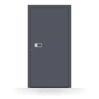 Haustür mit Griffmulde, Alu Haustür, Anthrazit RAL 7016, 70x170 cm, optional mit Fingerprint, Schüco-Profil, Modell Stuttgart