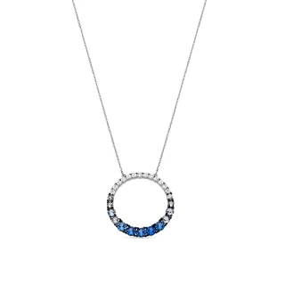 Luxenter Halskette aus 925er Sterlingsilber und Aquamarin-Zirkonia mit Rhodiumbeschichtung – Kraesh