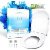 Benkstein WC-Sitz Premium Toilettendeckel antibakteriell D-Form (7-St), mit Quick-Release-Funktion und Softclose Absenkautomatik