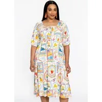 YOEK Midikleid Damen Kleid Große Größen