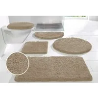 OTTO home Badematte Sanremo Standard, Badvorleger, Badezimmer Teppich, sehr weich, Höhe 30 mm, rutschhemmend beschichtet, schnell trocknend, fußbodenheizungsgeeignet, Polyester, rund, Badteppich, unifarben, rechteckig, rund & als 3-tlg. Set erhältlic