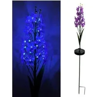 Online-Fuchs Gartenstecker Hyazinthe mit LED-Lichterkette und Solarbeleuchtung - Beetstecker (kaltweiße Beleuchtung, 96 cm groß) beeindruckende Dekoration für Ihren Garten, Terrasse oder Balkon