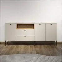 Home affaire Sideboard San Pedro (1 St), Anrichte mit Griffen und Füßen aus Metall - (B/T/H) 197/42/85 cm