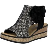 Rieker Schaftsandalette Keilsandale, Sommerschuh, Plateausandalette mit Blüte
