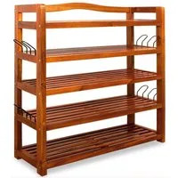 Casaria Schuhregal Akazie, Holz FSC®-Zertifiziert 5 Ebenen 80x26x82cm Akazie Schmal Platzsparend