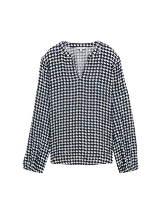 Tom Tailor - Gemustere Bluse black geometric minimal - Gr. - 38