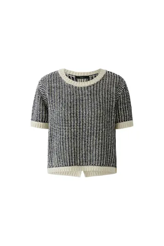 Oui - Pullover white blue - Gr. - 42